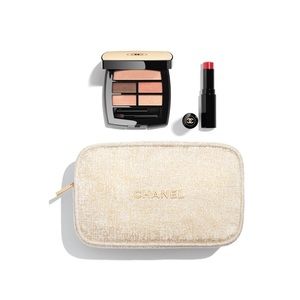 NIB CHANEL Light the Way Makeup Eyeshadow & Lip Balm Set Pouch Holiday 2023 LE